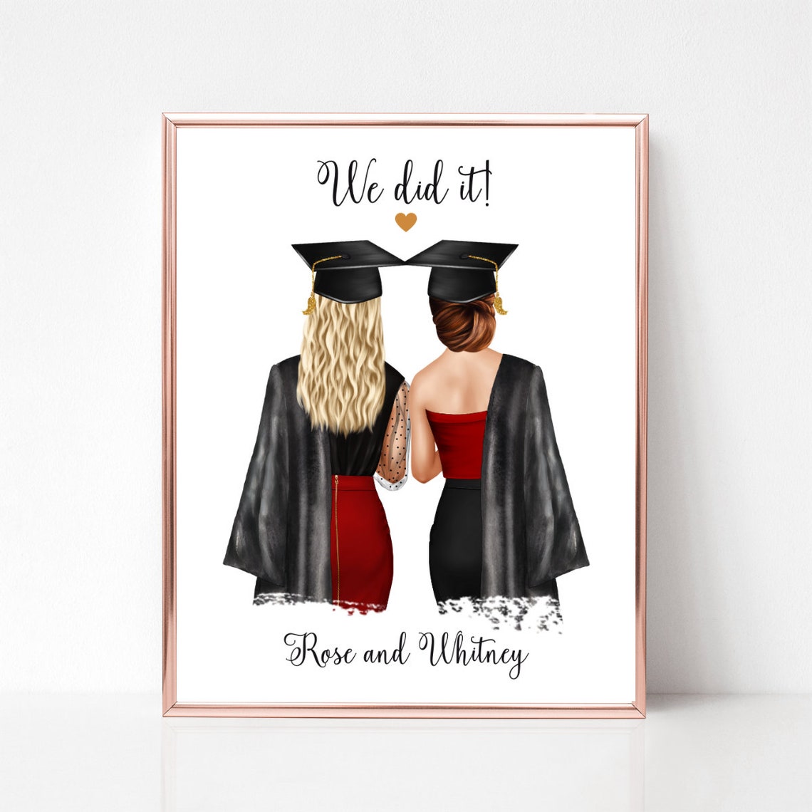 Personalized Best Friends Graduation Print We Did It Custom Gift Keepsake - Image 2