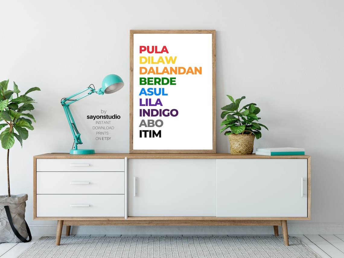 Filipino Colors Nursery Art Print for Cebuano Kids - Image 3