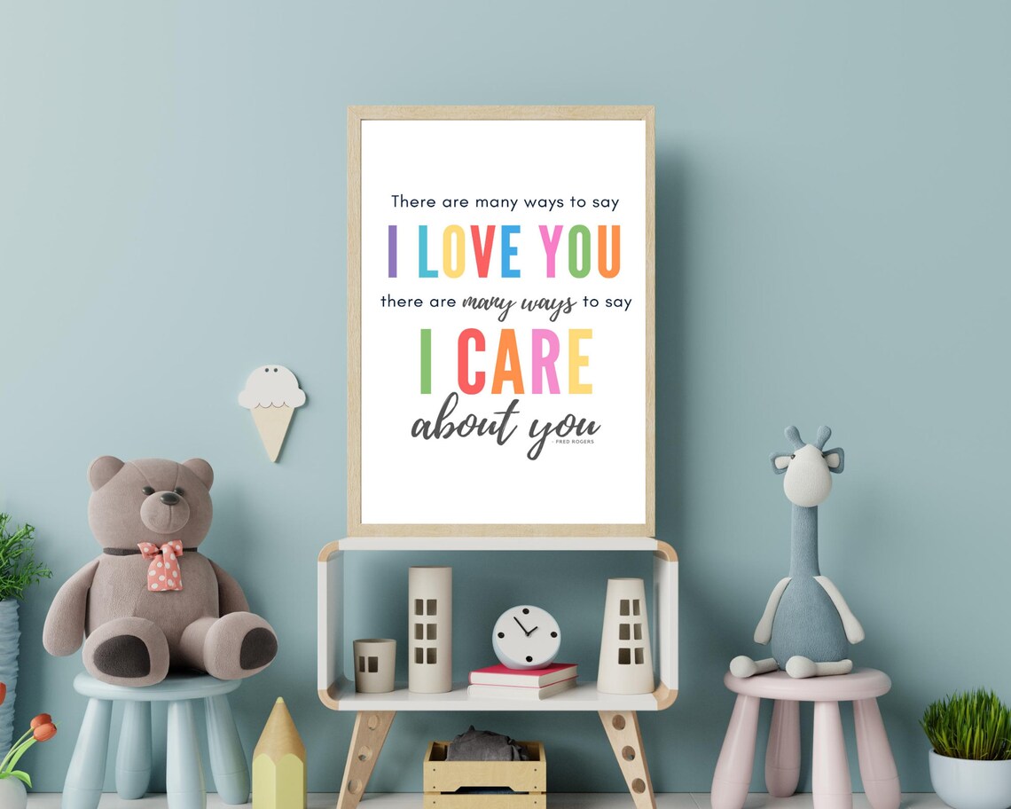 Fred Rogers Many Ways To Say I Love You Rainbow Quote Kids Wall Art Poster - Image 3