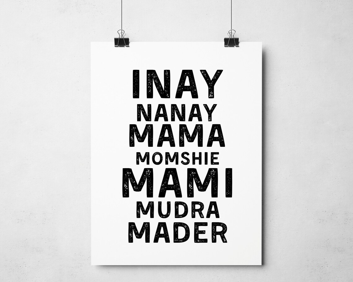 Filipino Mom Words Inay Nanay Mama Mami Mothers Day Quote Wall Poster - Image 5