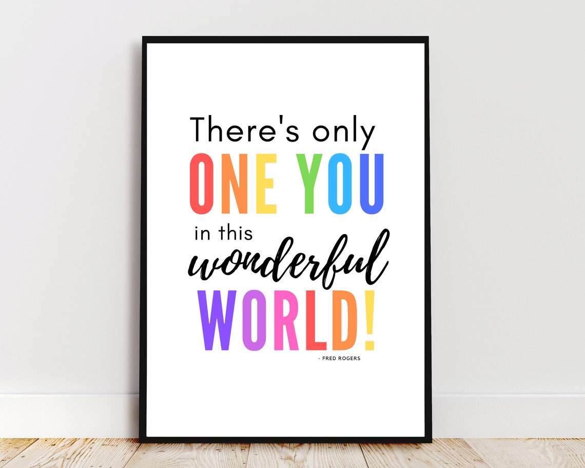 Mister Rogers Only One You In This Wonderful World Rainbow Kids Poster - Image 4