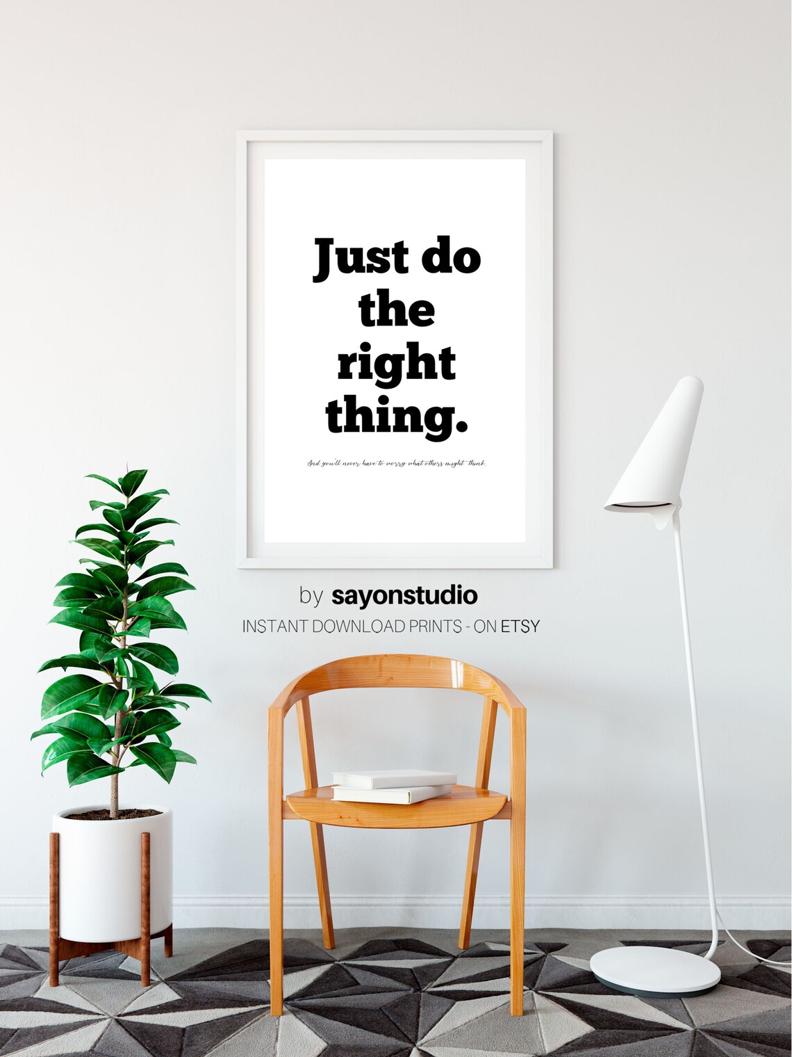 Just Do The Right Thing Quote Art Print, New Year - Image 3