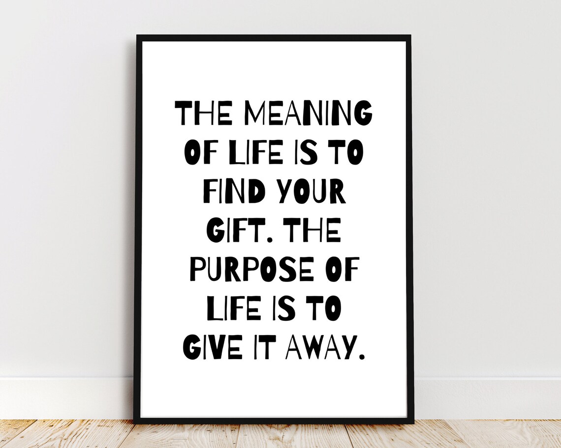 The Meaning Of Life Hand Lettered Inspirational Quote Wall Art - Image 2