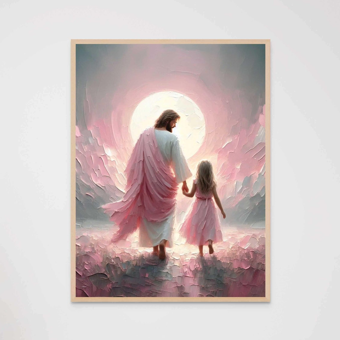 Her Lord And Savior Christian Art Jesus With Girl Jesus Painting Lds Painting Bible Verse Wall Art Jesus And Children Art Christ Art