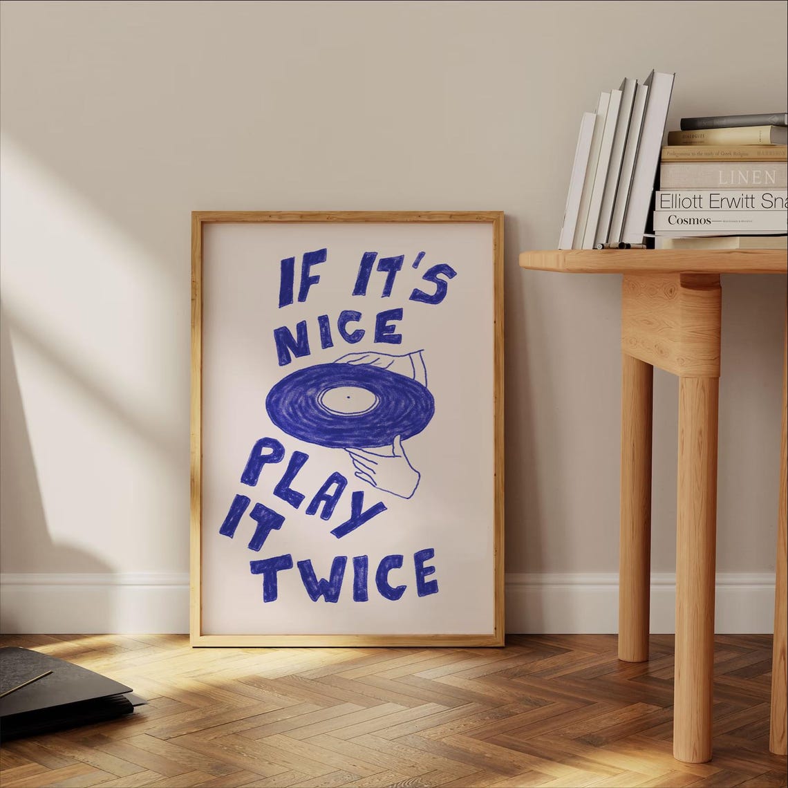If Its Nice Play It Twice Vinyl Record Hand Drawn Music Poster - Image 2