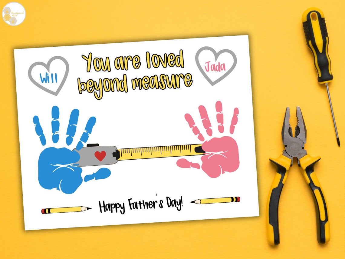 Tape Measure Fathers Day Handprint Craft Art Print - Image 5