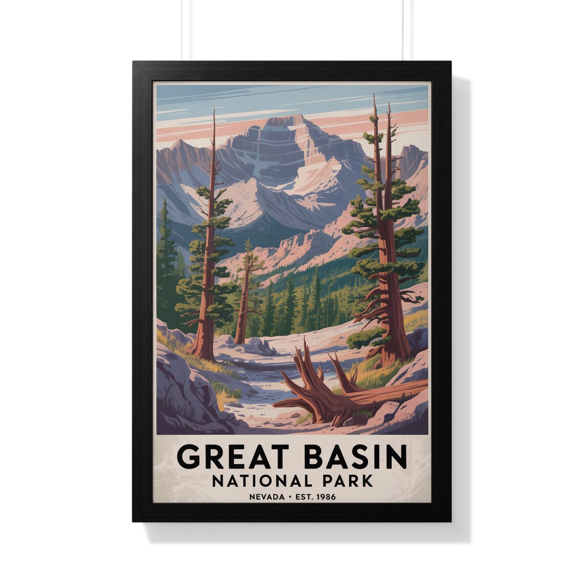 Great Basin National Park Nevada Pine Forest Vintage Travel Poster Art
