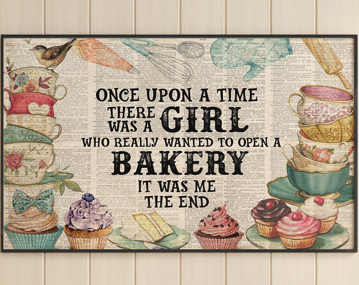 Girl Baking, Bakery-Inspired Kitchen Art Print