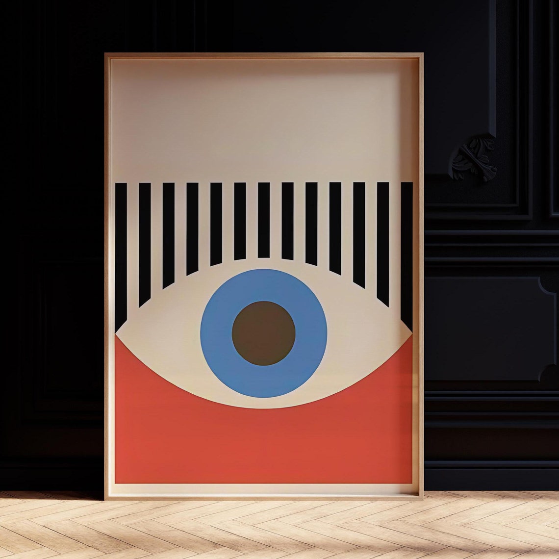 Minimalist Retro Bauhaus Evil Eye Geometric Abstract Wall Art