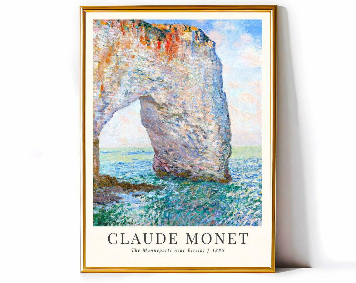 Manneporte Near Tretat, Monet-Inspired Vintage Art Print