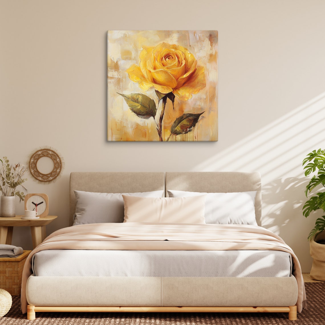 Yellow Rose Print Painting Print Flower Art Rose Painting Print Living Room Art Yellow Wall Art Vintage Wall Art - Image 2