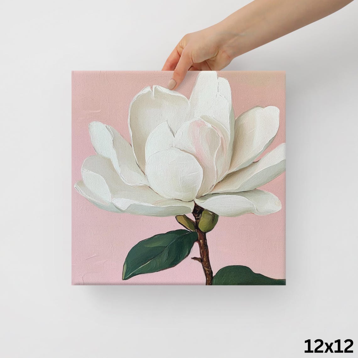 White Gardenia Flower Print Flower Painting Print Wall Art Gardenia Art Gardenia Lover Gifts Pink Wall Art - Image 2