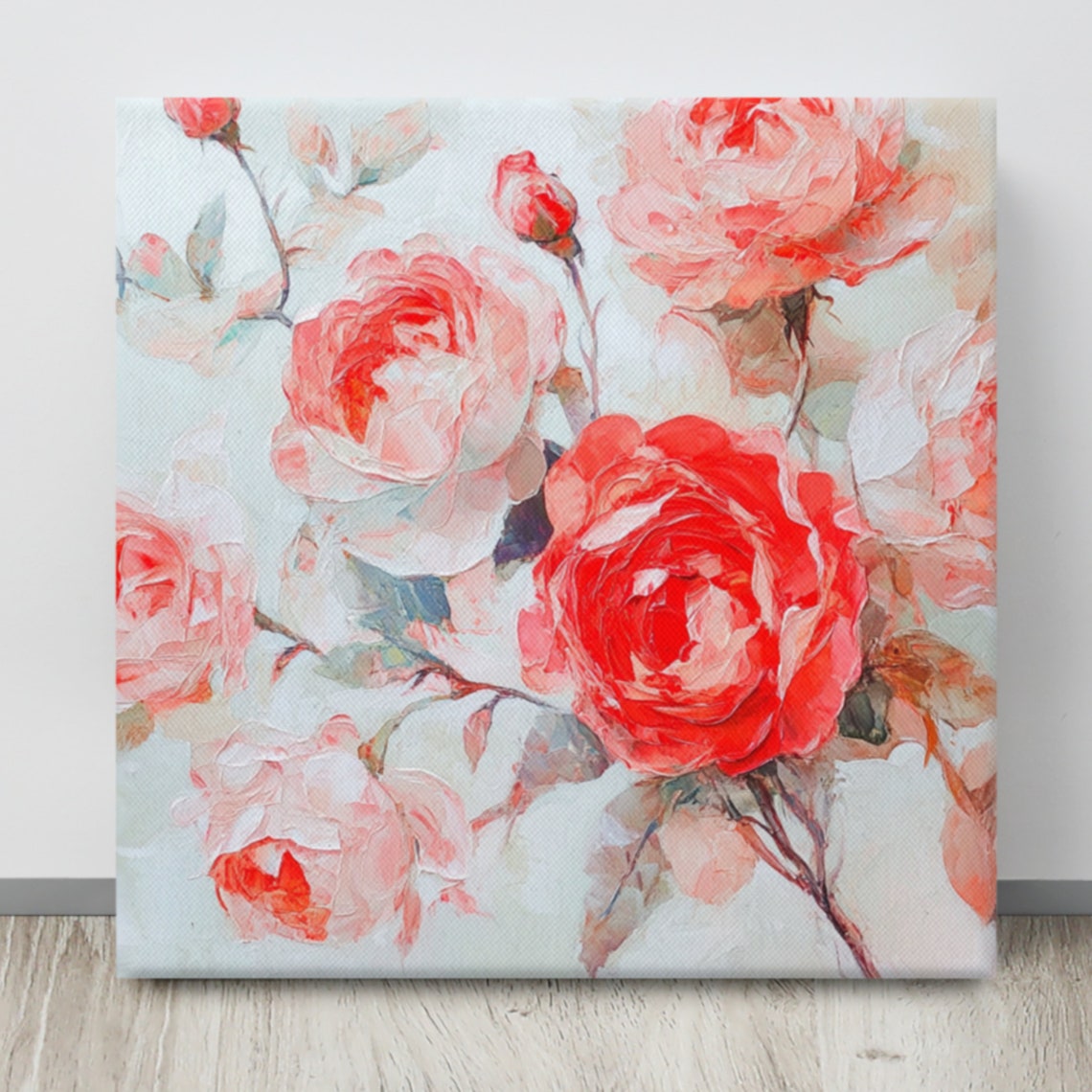 Coral Rose Print Painting Print Flower Art Rose Painting Print Living Room Art Pretty Wall Art Wall Art - Image 4