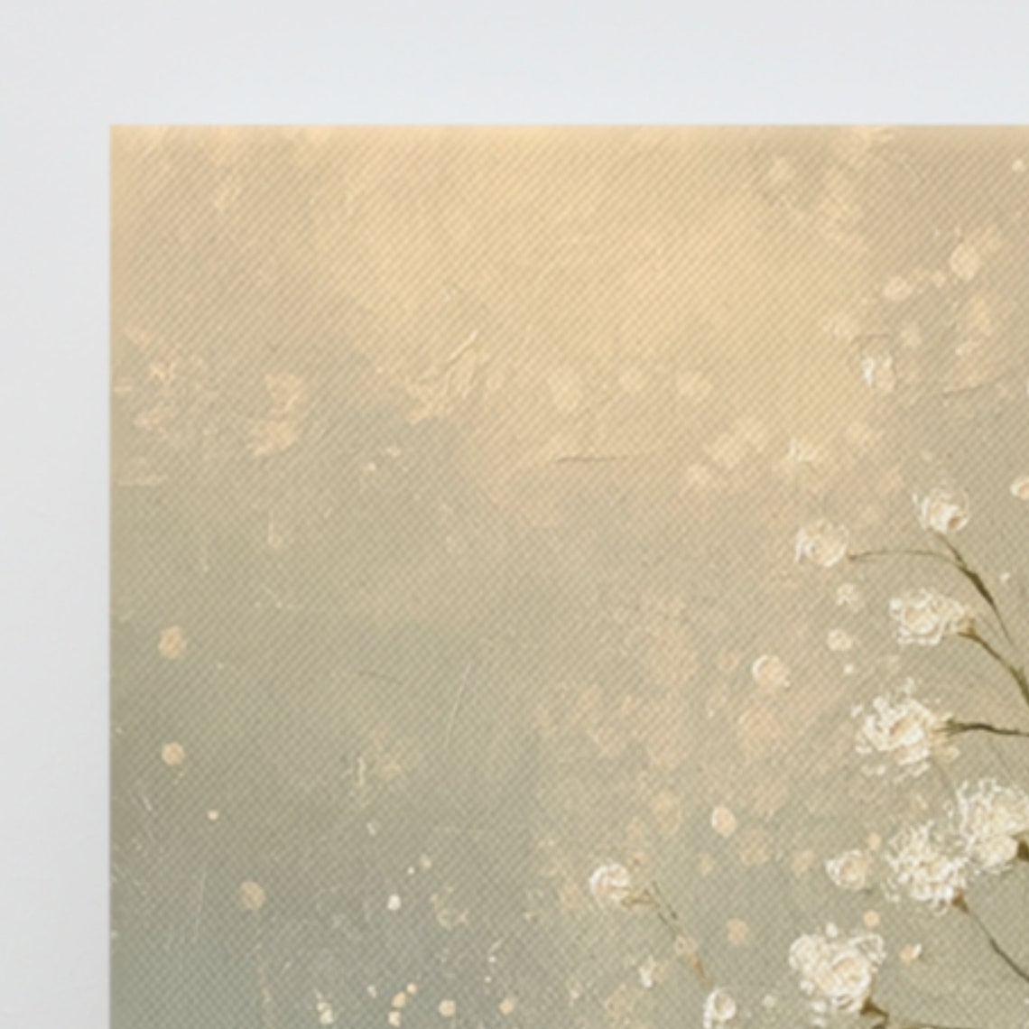 Babys Breath Tiny White Blossoms Sage Green Airy Minimalist Art Poster - Image 3
