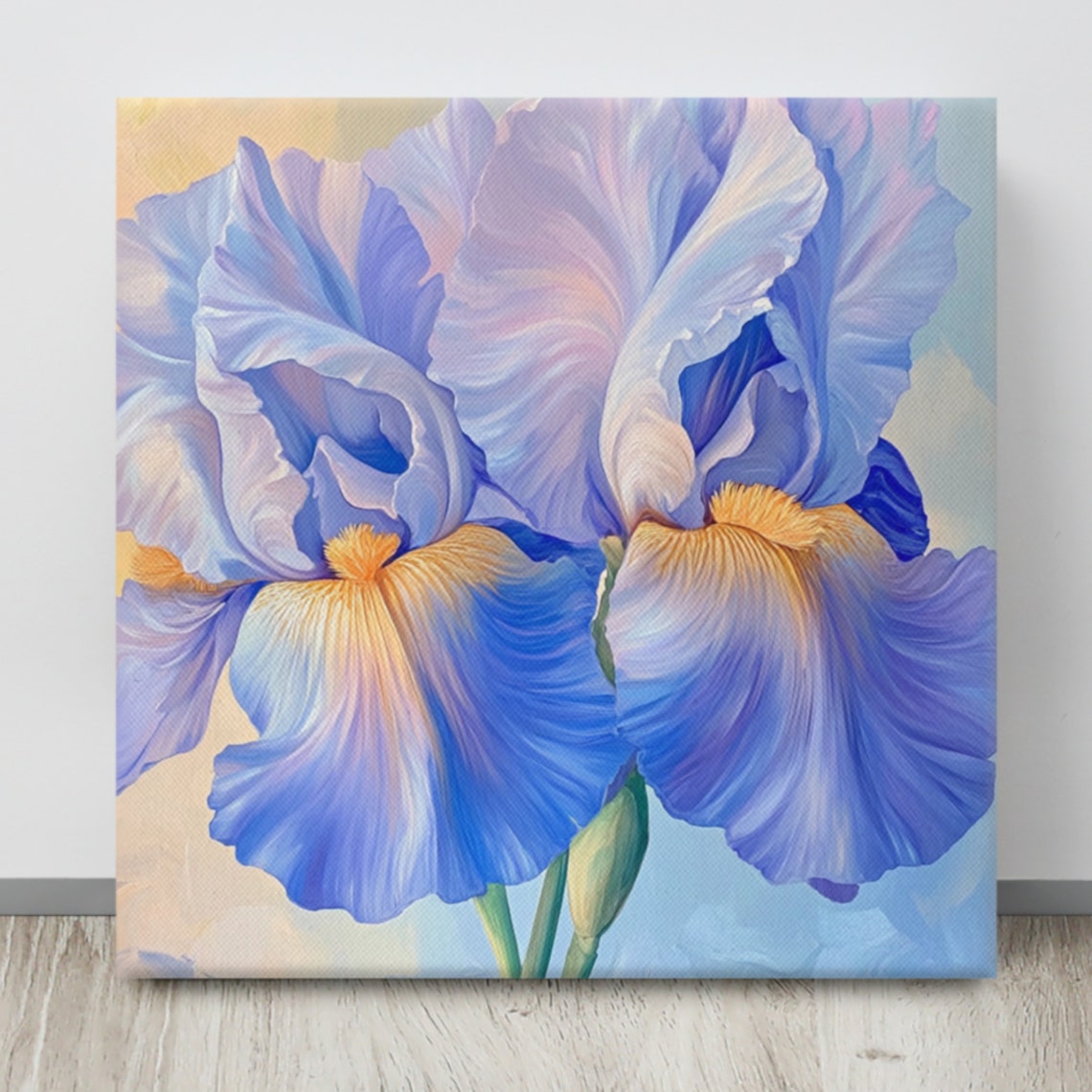 Blue Purple Iris Flower Close-Up Impressionist Bloom Art Poster