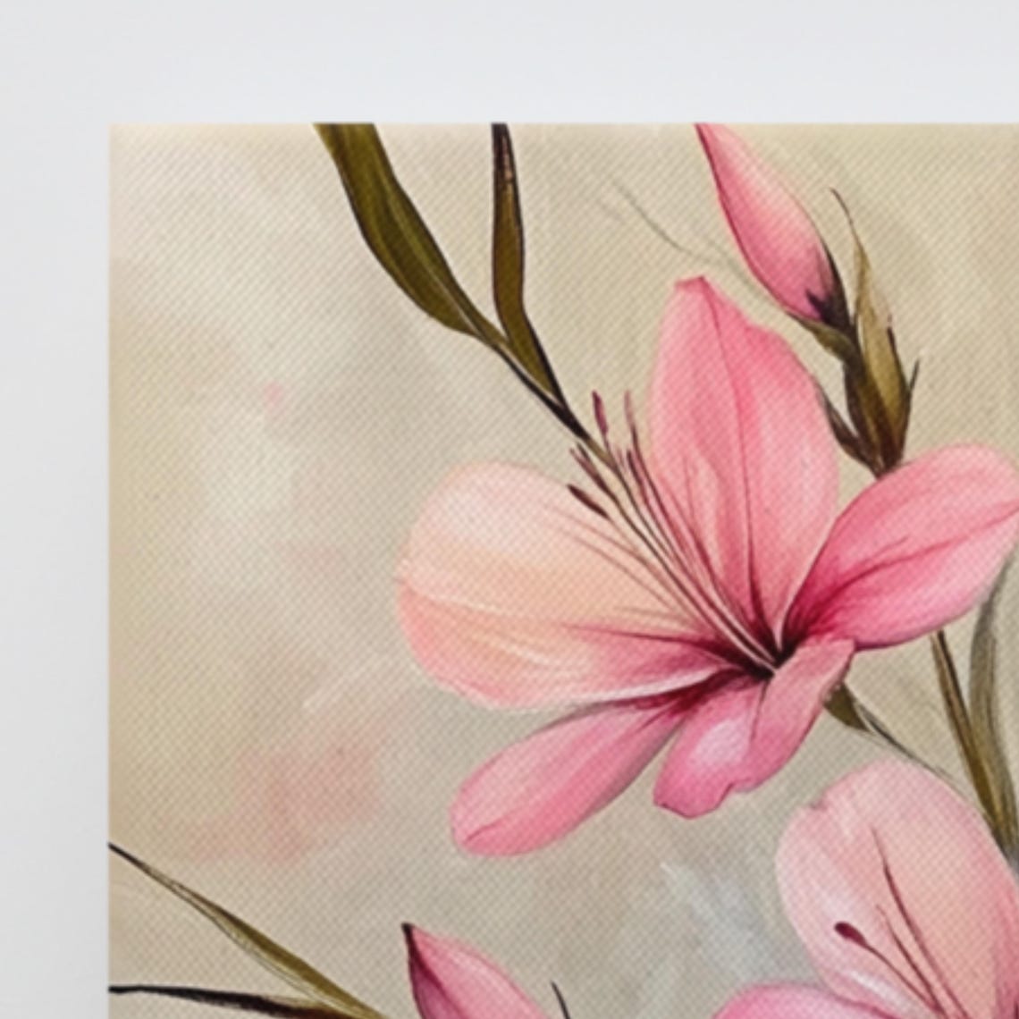 Pink Flower Wall Art Flower Painting Print Pink Flower Art Nature Wall Art Flower Wall Art Living Room Art - Image 3