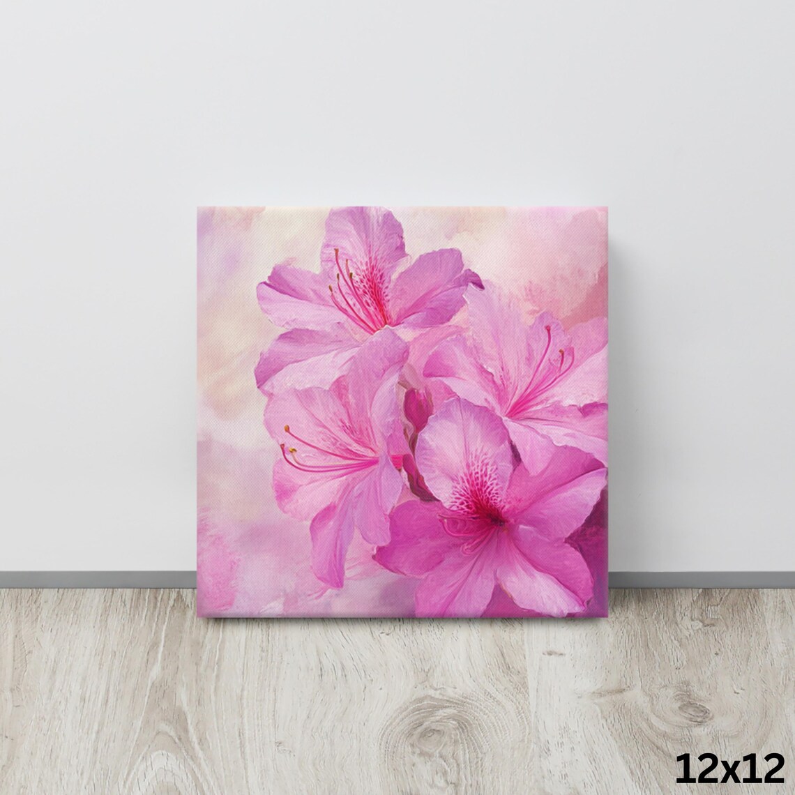 Pink Azalea Blooms Long Stamens Dreamy Pink Watercolor Feminine Poster - Image 4