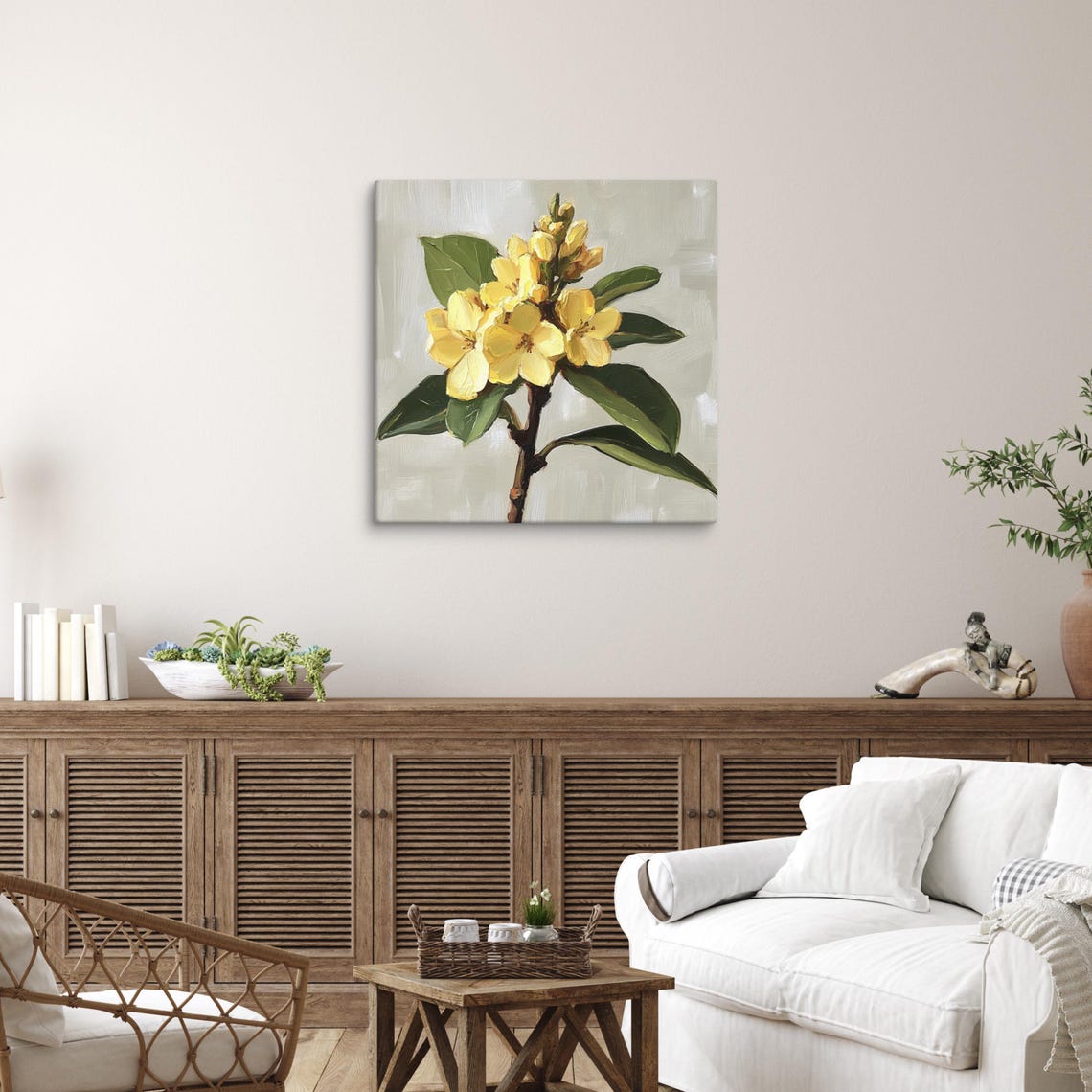 Yellow Laurel Blossom Cluster Classic Botanical Painting Print - Image 5