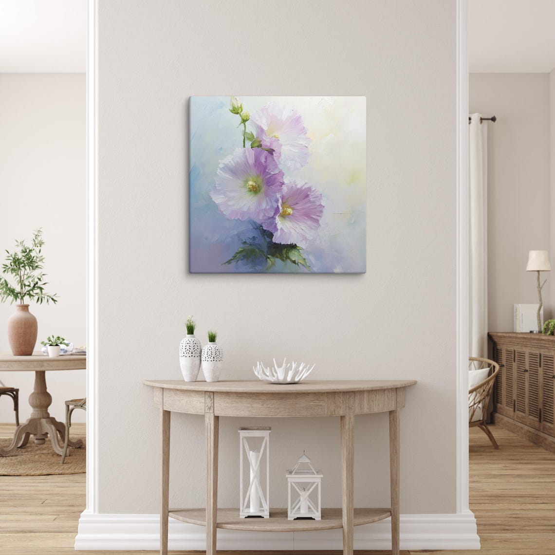 Hollyhock Flower Print Hollyhock Flower Painting Print Wall Art Hollyhock Art Print Garden Wall Art Garden Gifts - Image 4