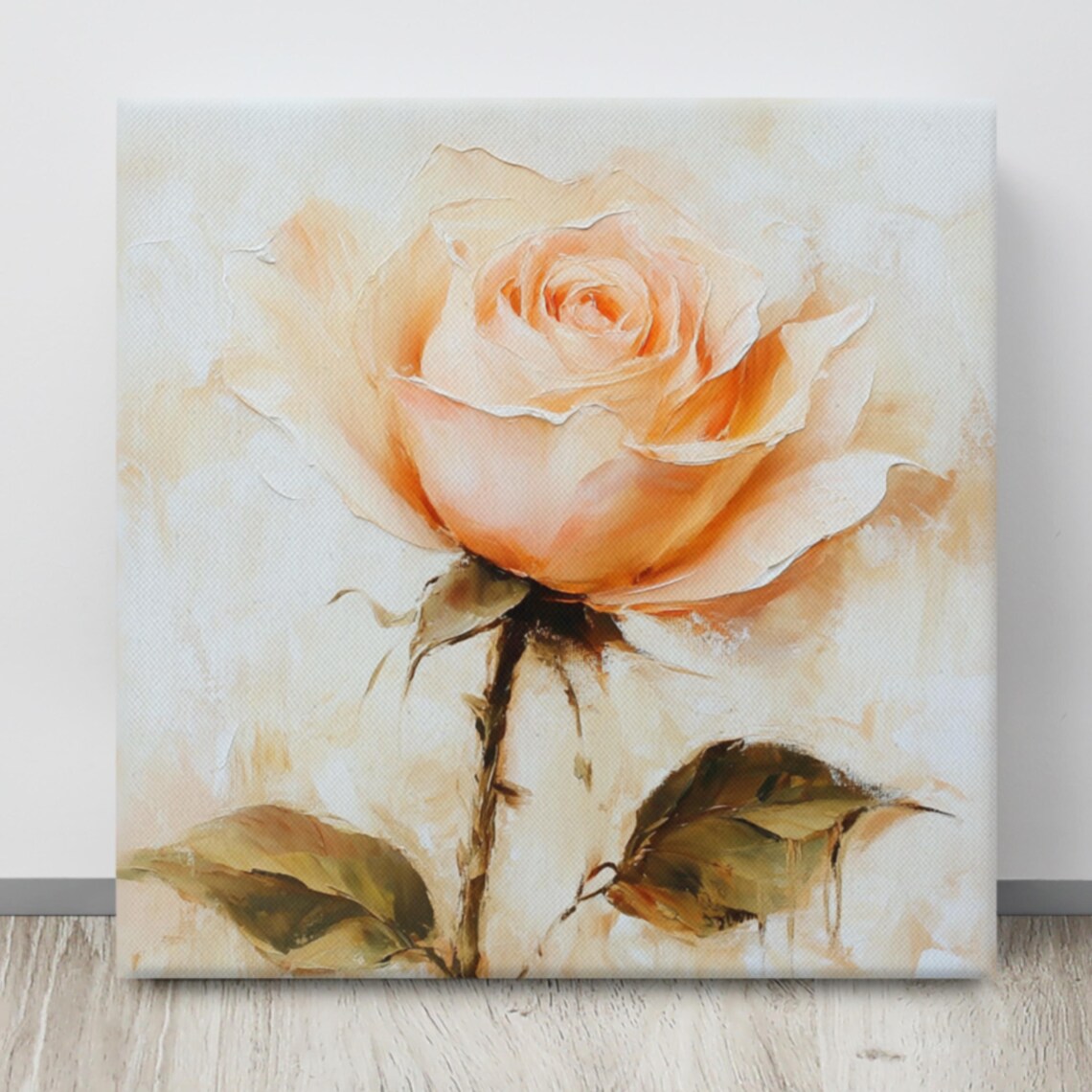 Peach Rose Print Painting Print Flower Art Rose Painting Print Living Room Art Large Wall Art Pink Beige Wall Art - Image 4