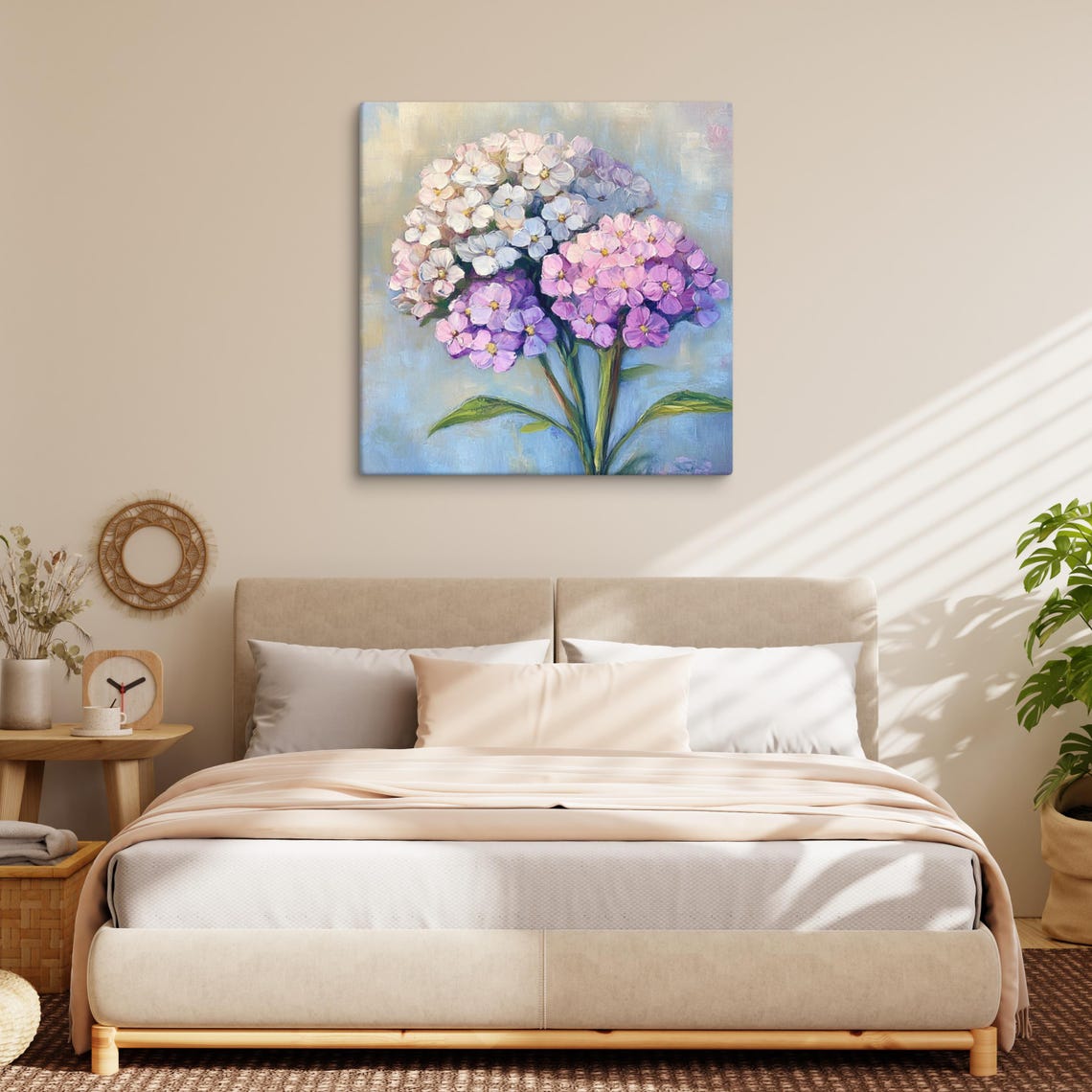 Pastel Cluster Blooms Pink Blue White Botanical Floral Wall Art Poster - Image 2