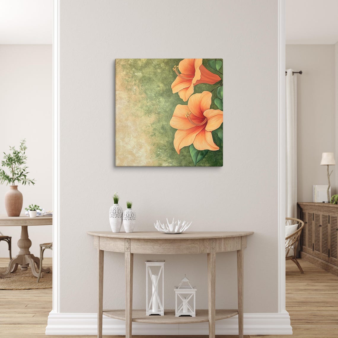 Trumpet Vine Flower Print Trumpet Vine Art Trumpet Vine Flower Flower Wall Art Trumpet Vine Plant Painting Print - Image 3