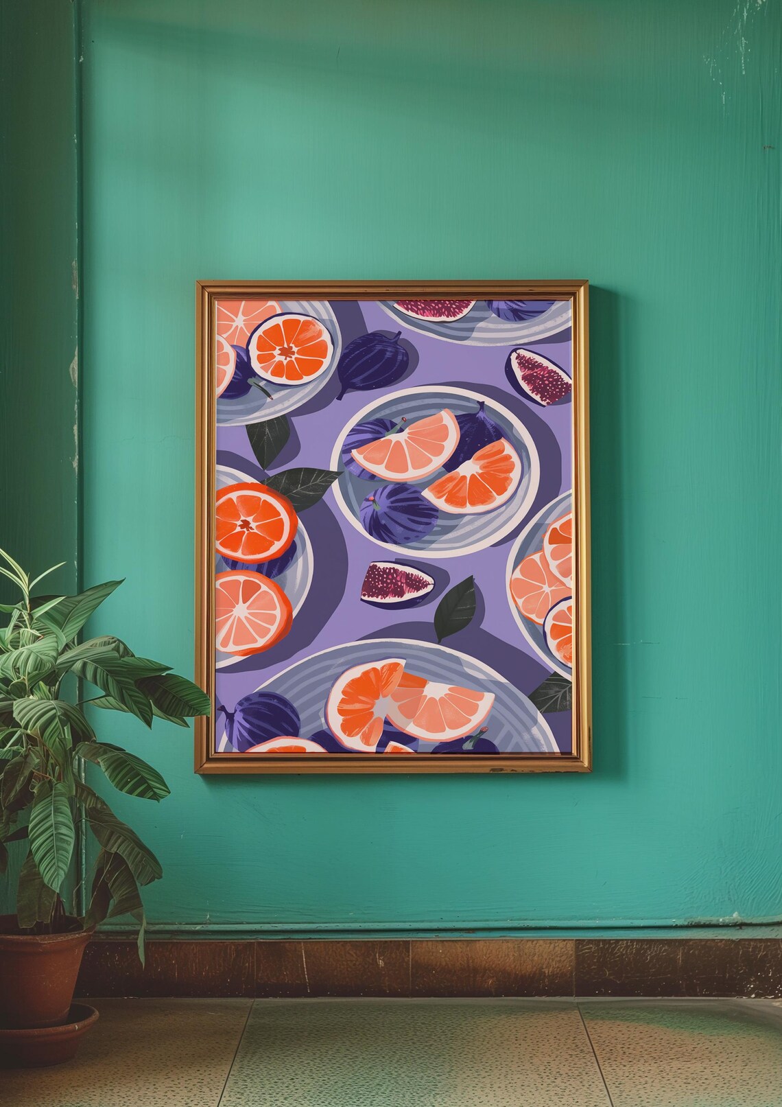 Orange Poster Maximalist Decor Eclectic Wall Art Summer Poster Dopamine Decor Matisse Trendy Wall Decor Kitchen Wall Art Print - Image 2