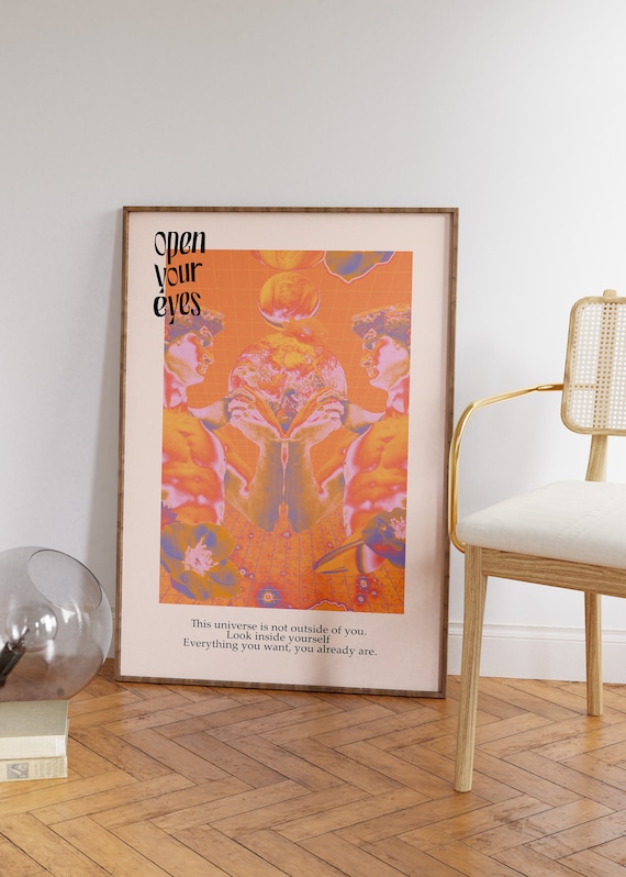 Aura Poster, Retro Gradient Affirmation Art Print