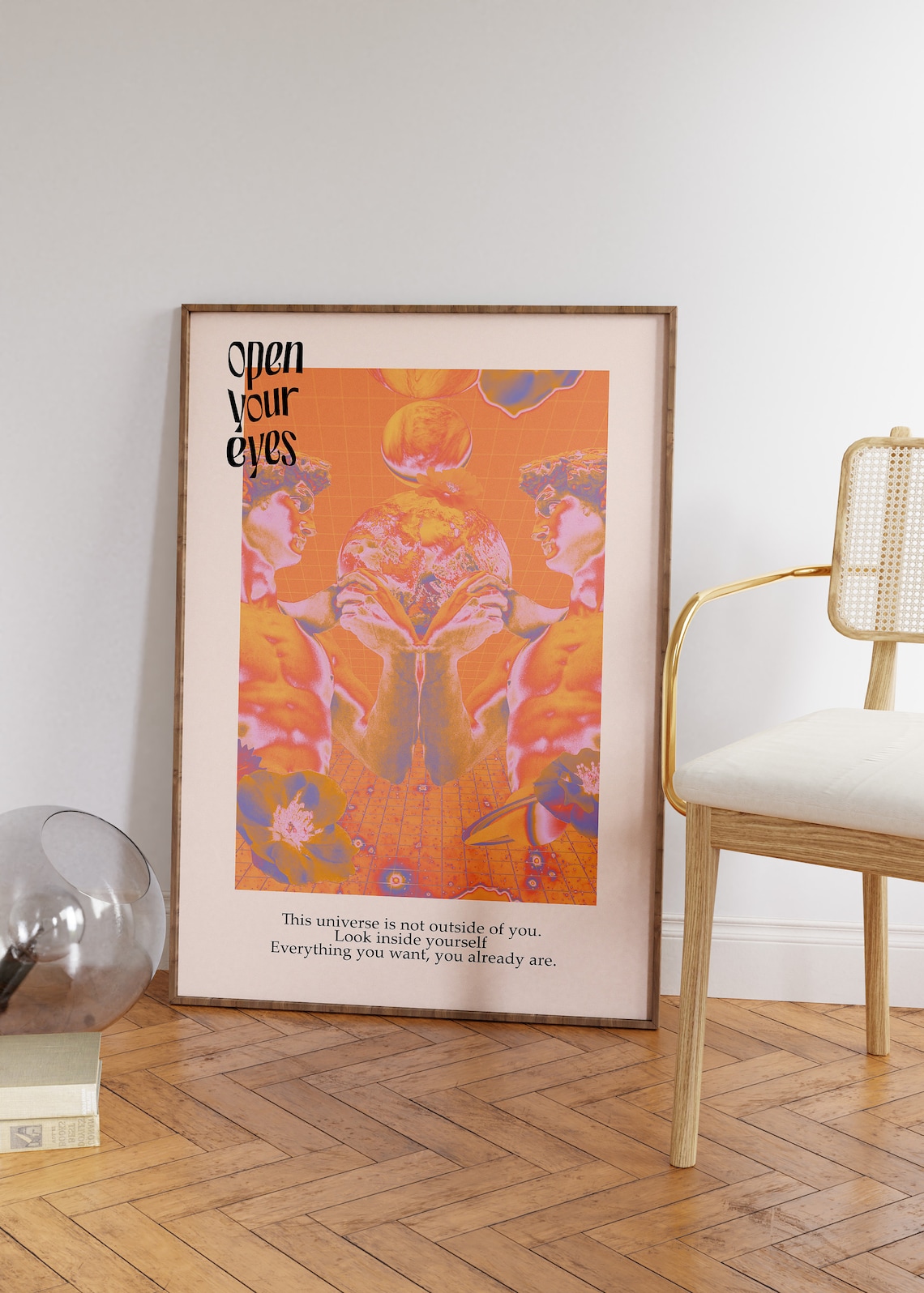 Aura Poster, Retro Gradient Affirmation Art Print