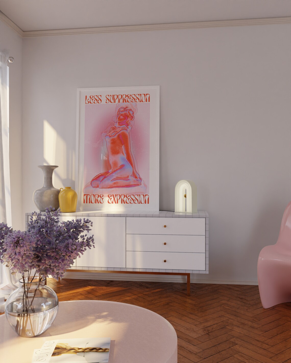 Spiritual Affirmation Gradient Wall Art, 70s Style - Image 2