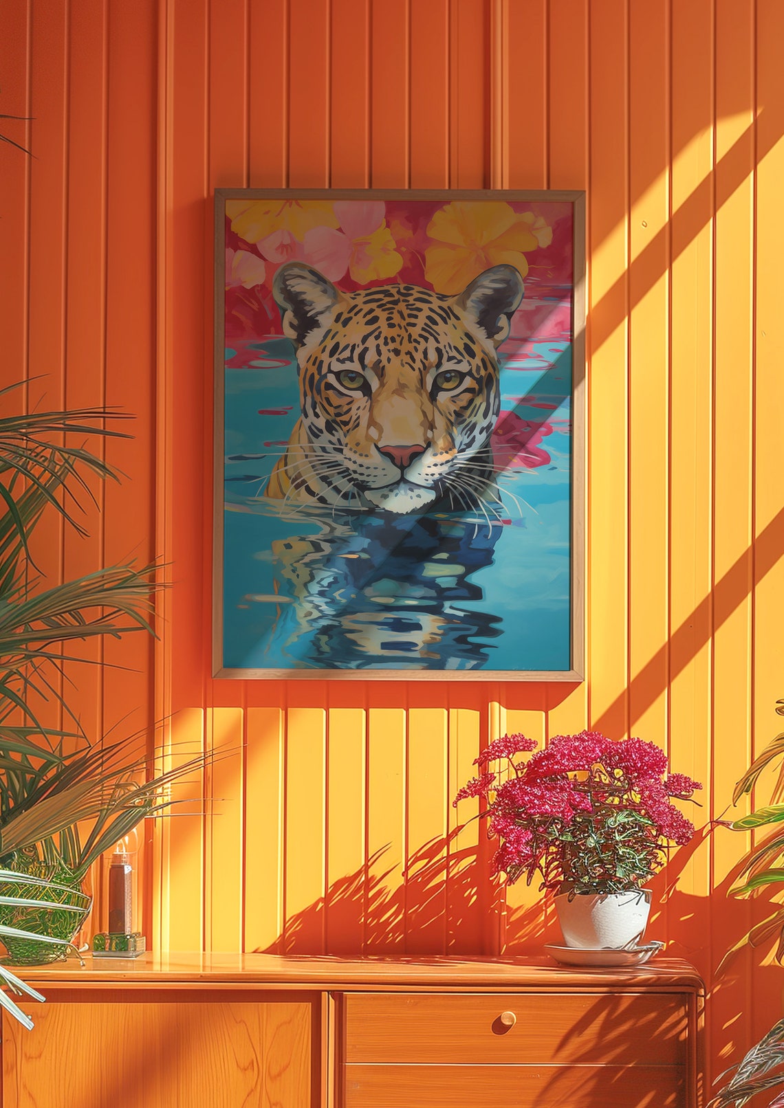 Tiger Poster Bathroom Wall Art Trendy Decor Maximalist Decor Dopamine Art Dorm Decor Preppy Wall Art Tiger Art Print Kitchen Poster - Image 3
