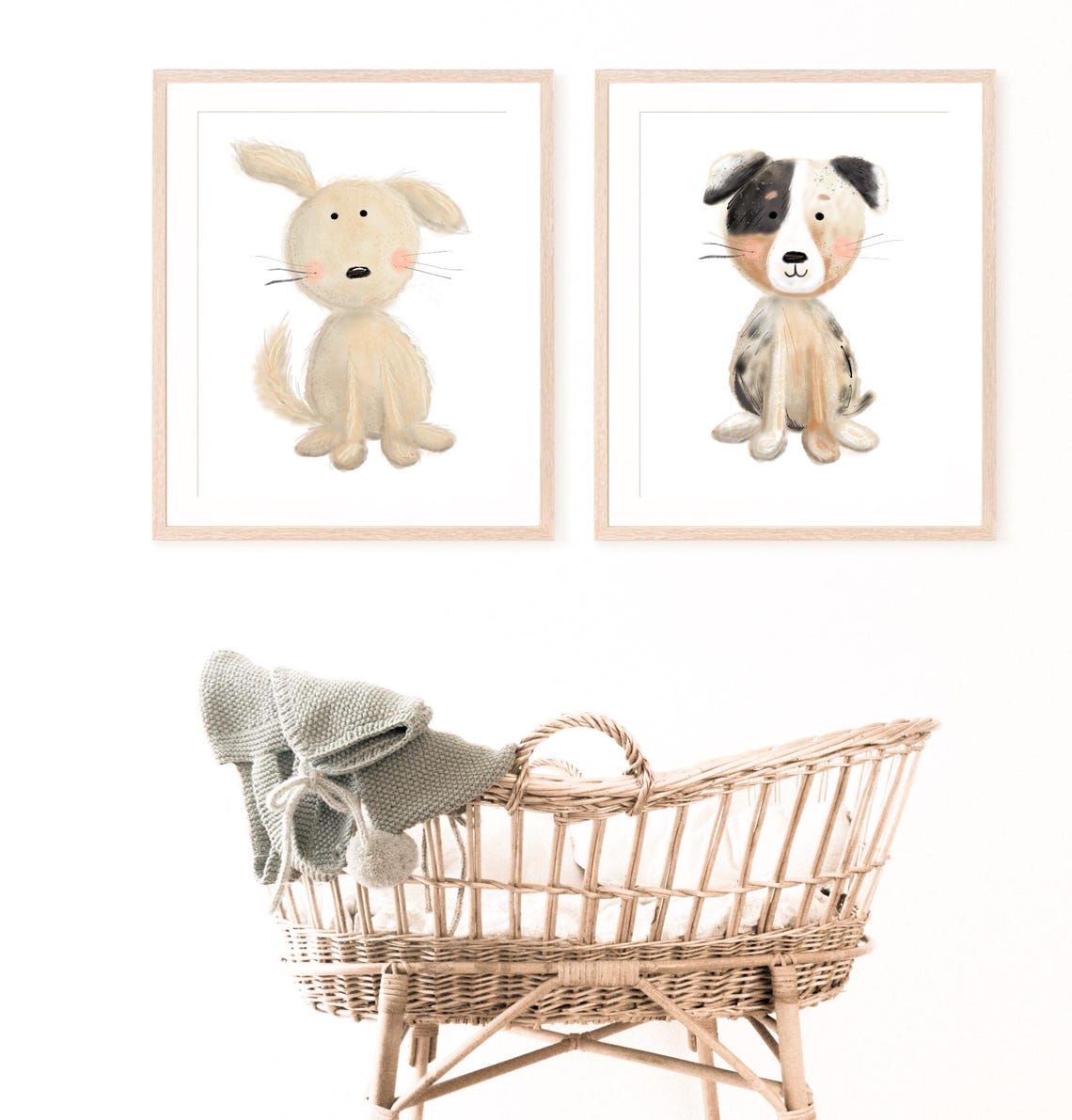 Puppy Nursery Theme Print Decoration Themed Wall Art Watercolor Toddler Dog Decor - Image 2