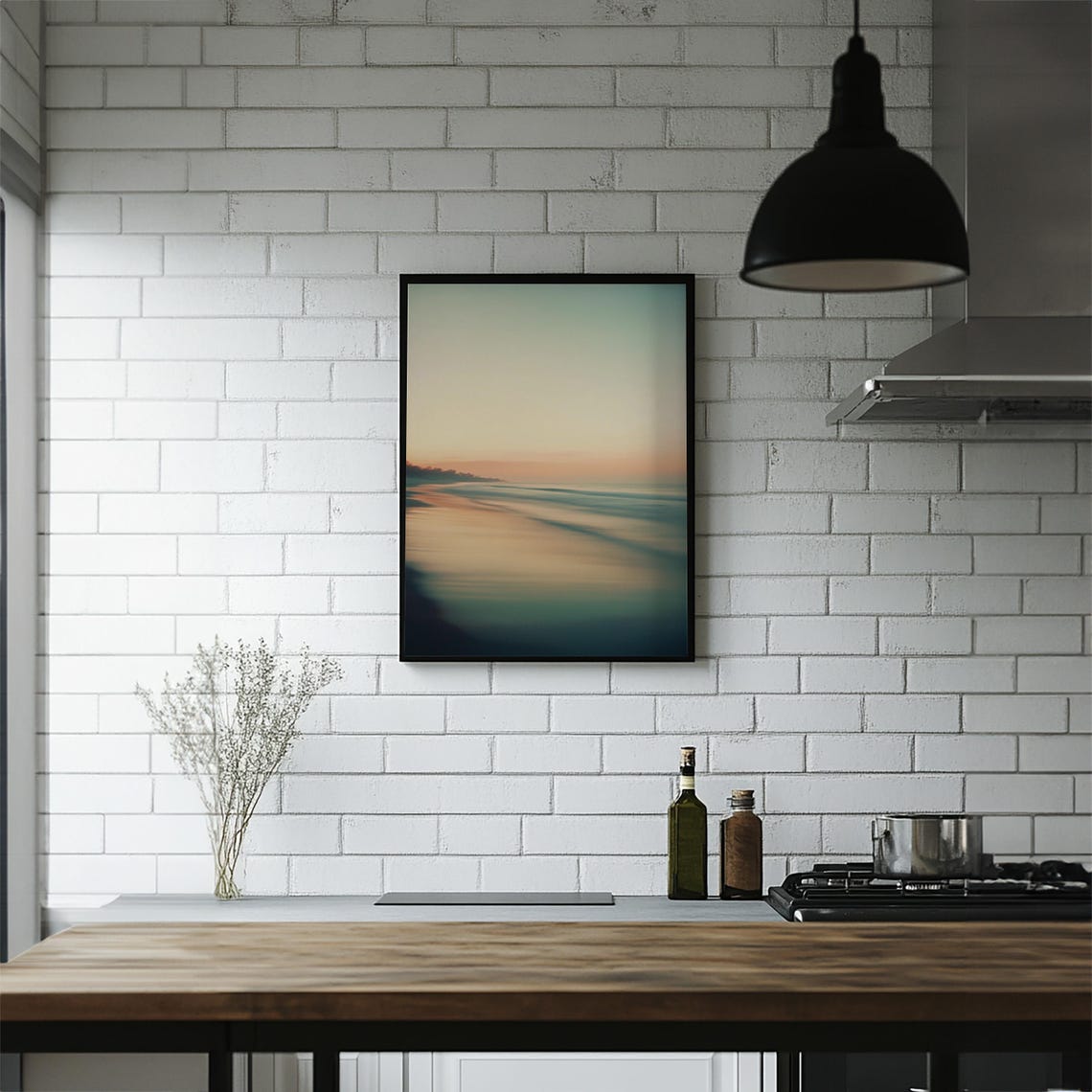 Soft Sunset Beach Waves Abstract Seaside Coastal Ocean Poster - Image 5