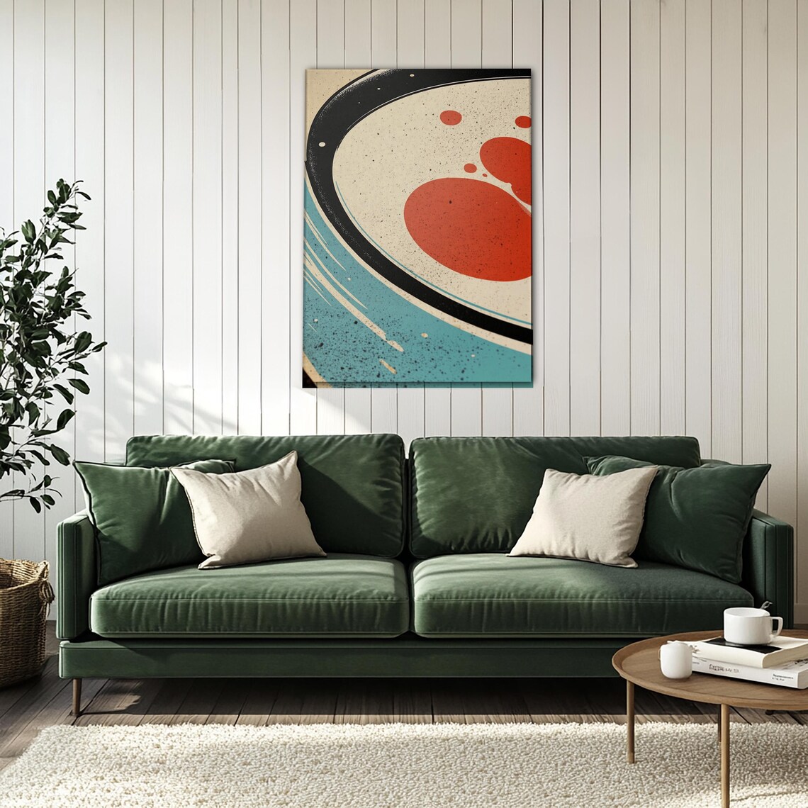 Retro Sun Circles Abstract Vintage Geometric Mid Century Wall Art - Image 4