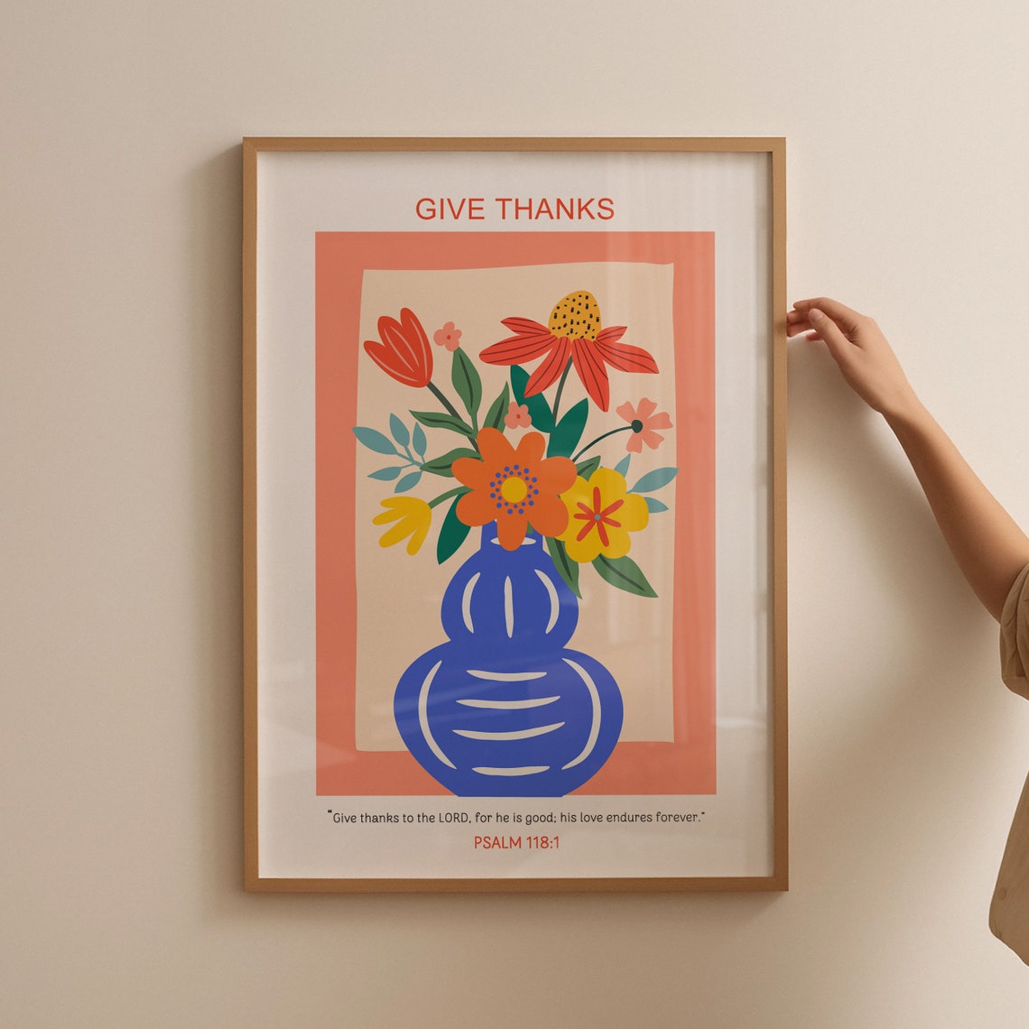 Christian Floral Wall Art Religious Poster Psalm Scripture Flower Bible Verse Print Fall Poster Thanksgiving Poster Gift For Christian - Image 4
