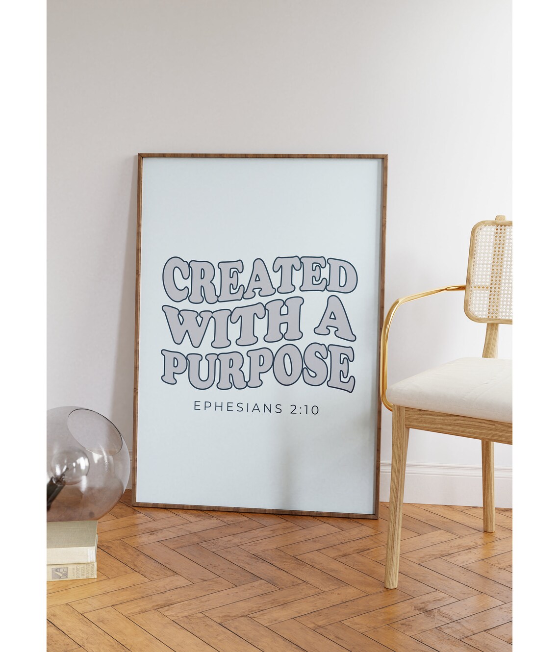 Retro Christian Wall Print, Created With A Purpose - Image 4