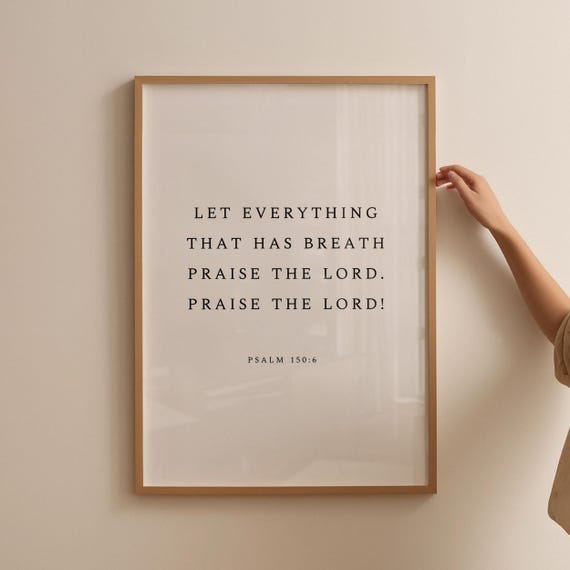 Psalm 1506 Praise The Lord Bible Verse Wall Art Modern Christian Minimalistic Wall Decor Scripture Print
