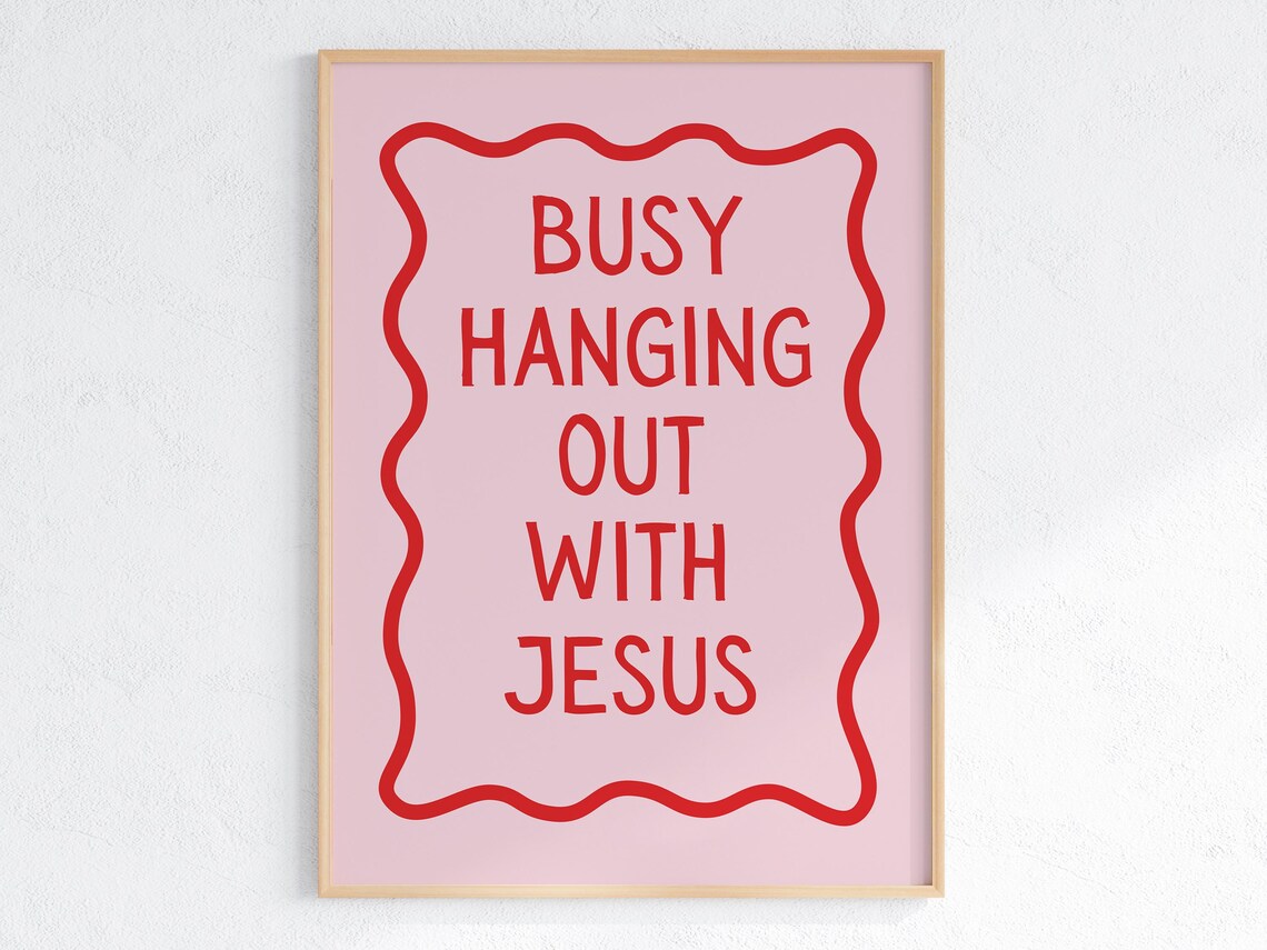 Pink Christian Scripture Art Print, Maximalist Home Decor - Image 3