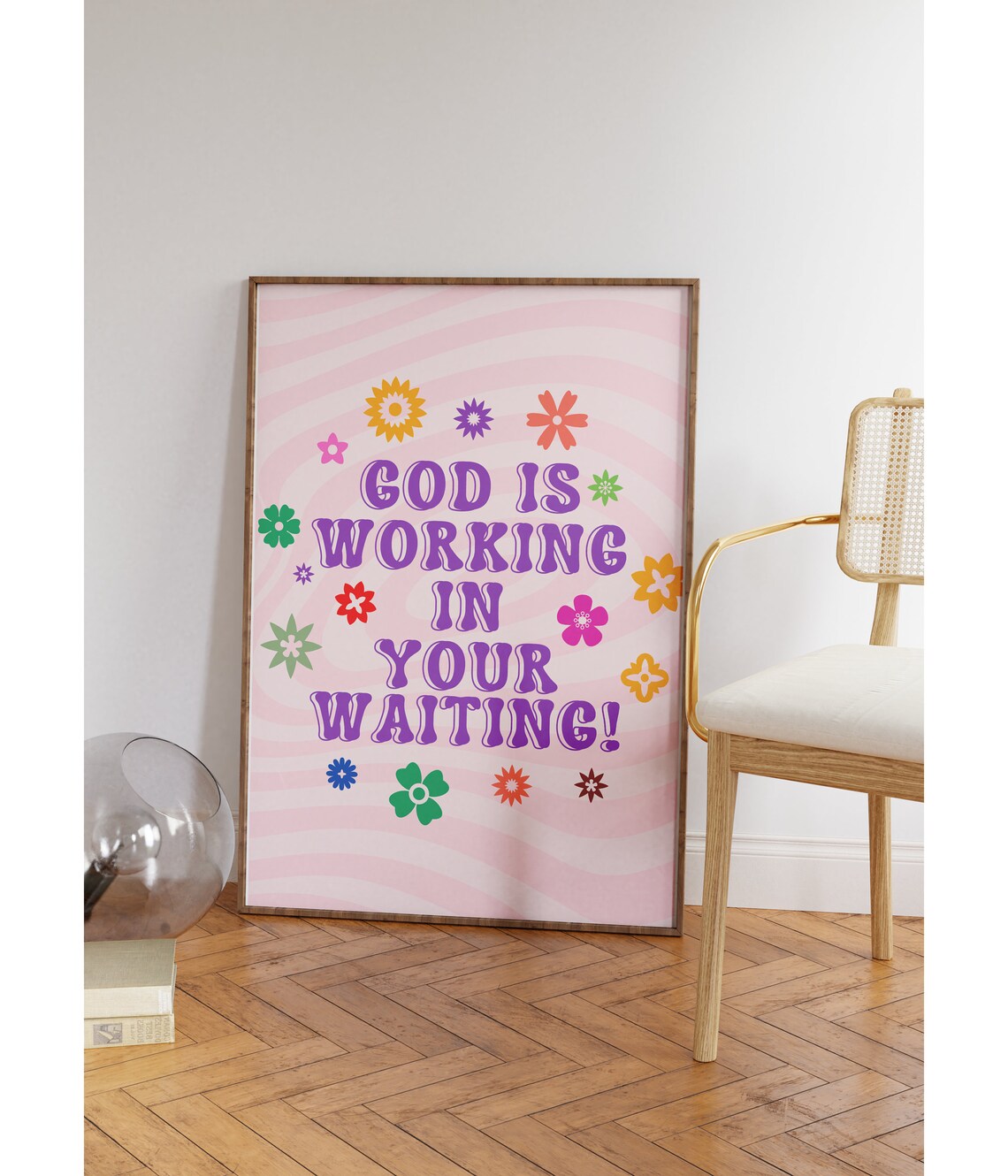 Retro Christian Wall Art, Bible Verse Poster Print - Image 2