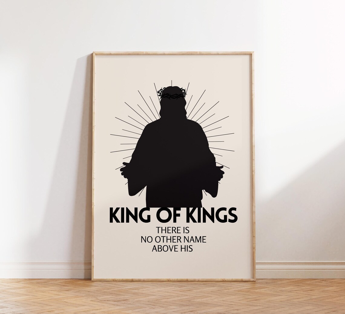 King Of Kings Jesus Silhouette Crown Of Thorns Christian Poster - Image 5