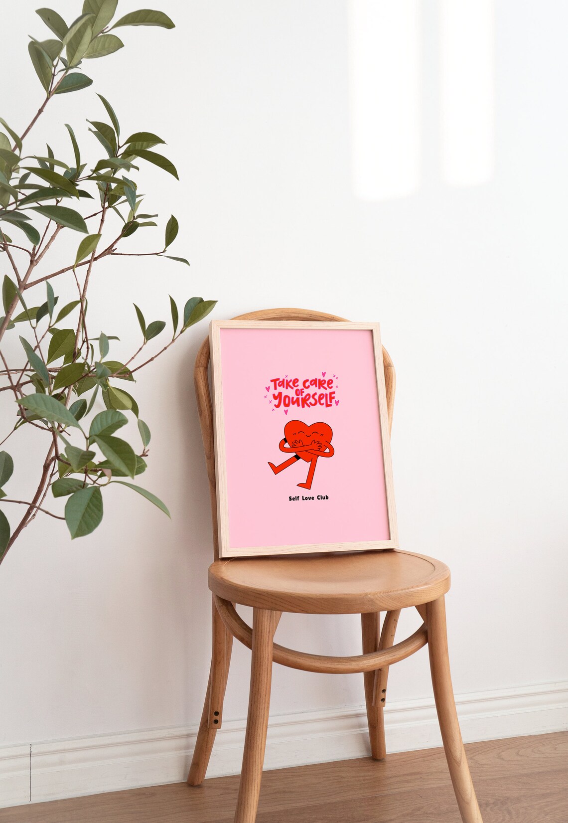 Take Care Of Yourself Self Love Club Hugging Heart Quote Poster - Image 3