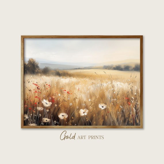 Vintage Landscape Serenity Meadows Tranquil Nature Wall Decor Rustic Warm Tones Perfect For Home Refresh Gap24021
