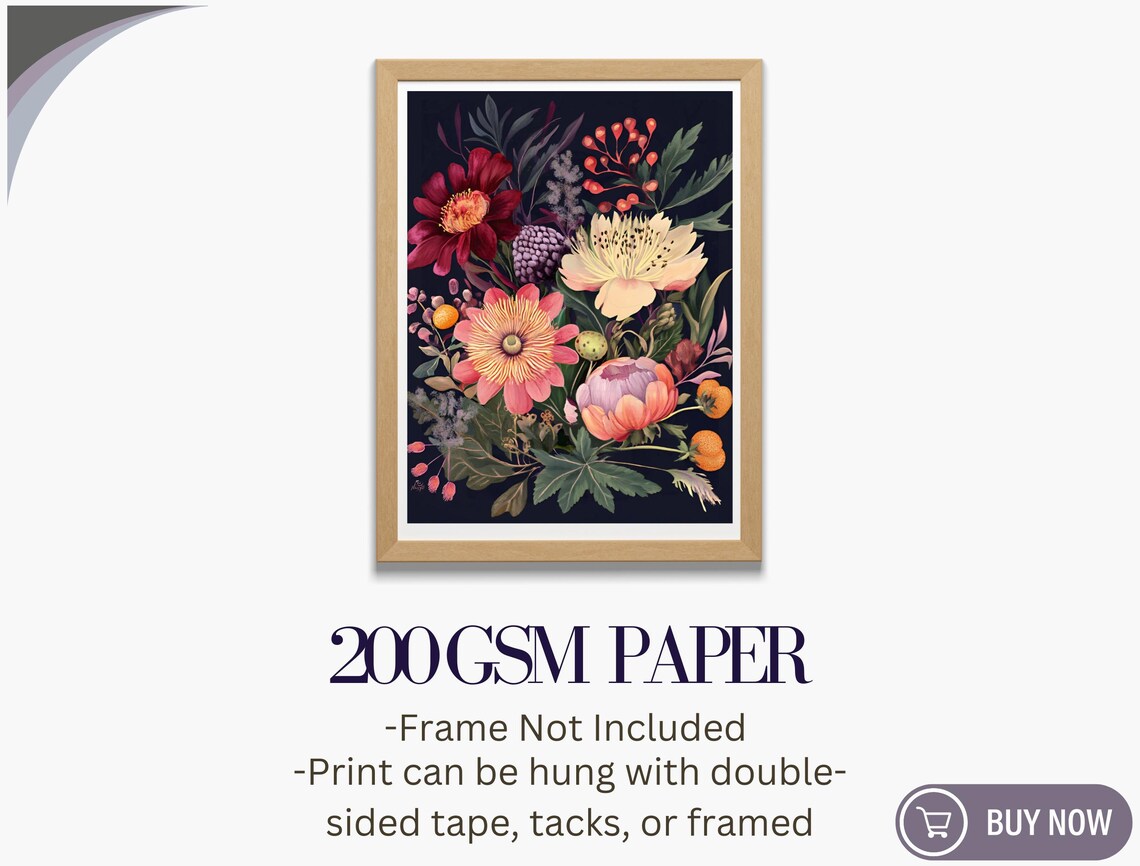 Moody Floral Art Vibrant Peony Print For Dark Botanical Decor Modern Interior Design - Image 5