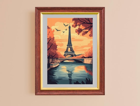 Pink Paris Wall Art Print Vintage Eiffel Tower Photos Modern Abstract Colorful Decor For Living Room Gallery