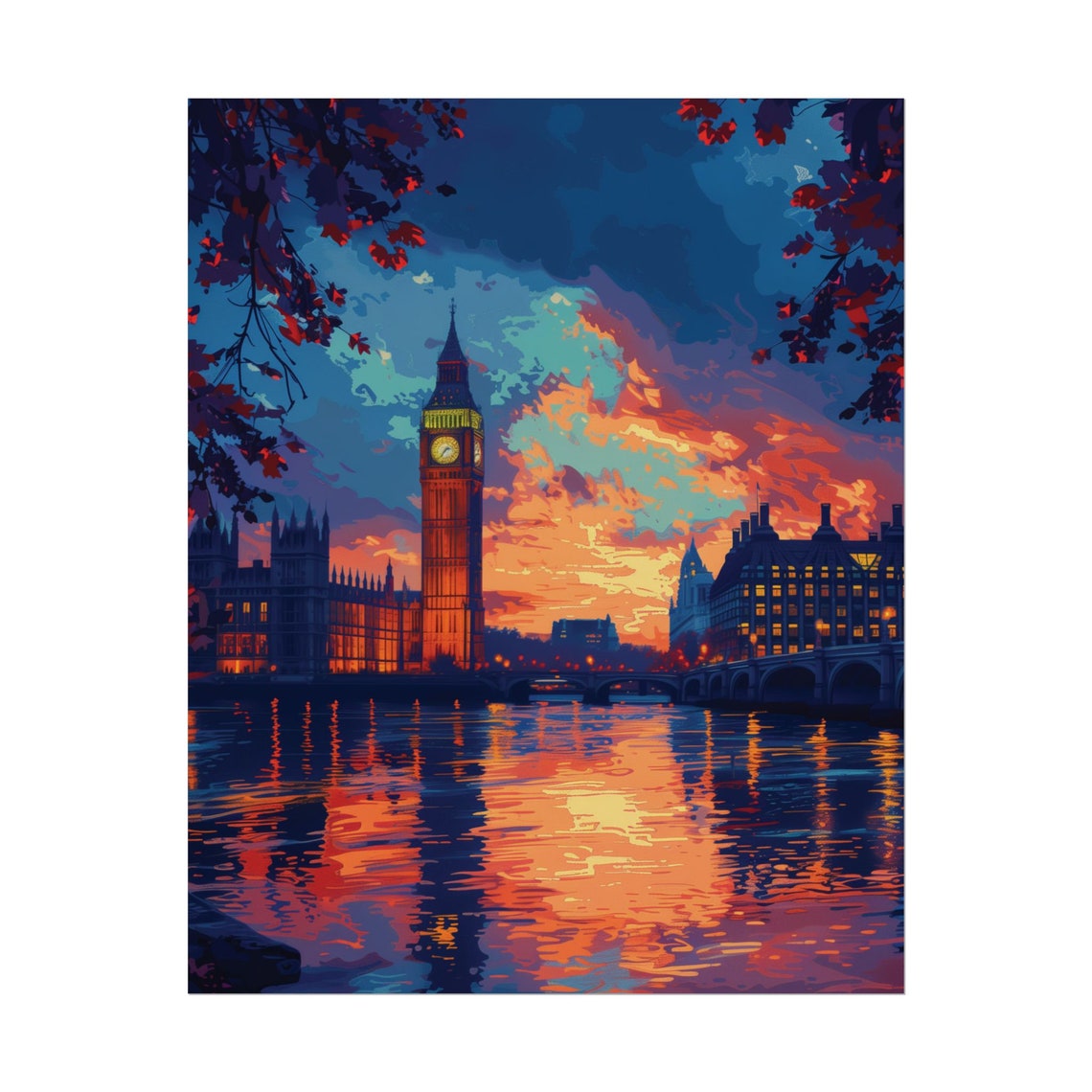 London Print Wall Art Uk Travel Poster Cityscape Decor Gift For Travelers Big Ben Art For Bedroom Living Room - Image 3