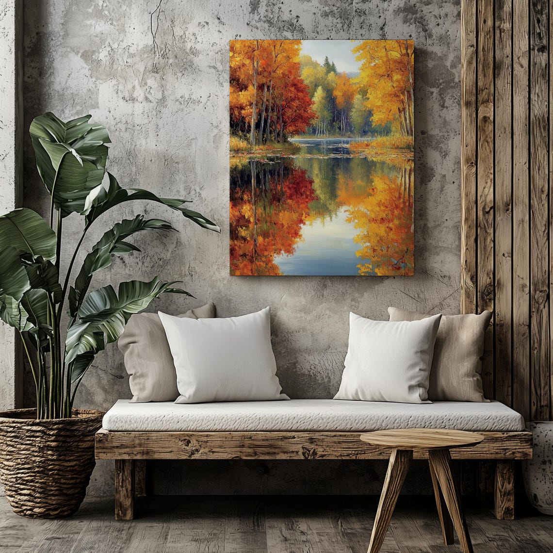 Autumn Forest Lake Reflection Vibrant Fall Foliage Mirror Water Poster - Image 7