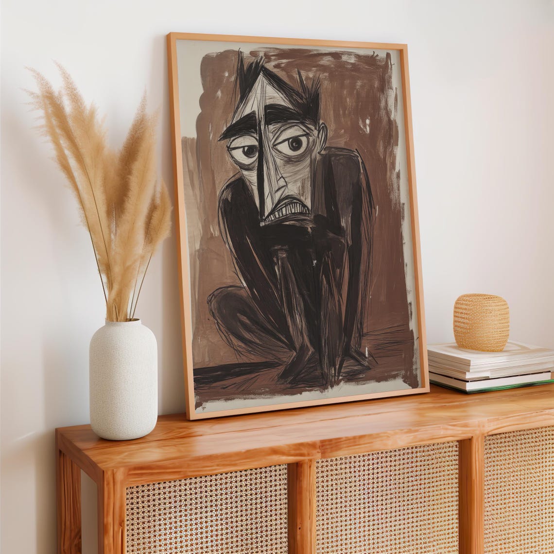 Contorted Figure Expressionist Sketch Emotional Dark Mood Poster - Image 6