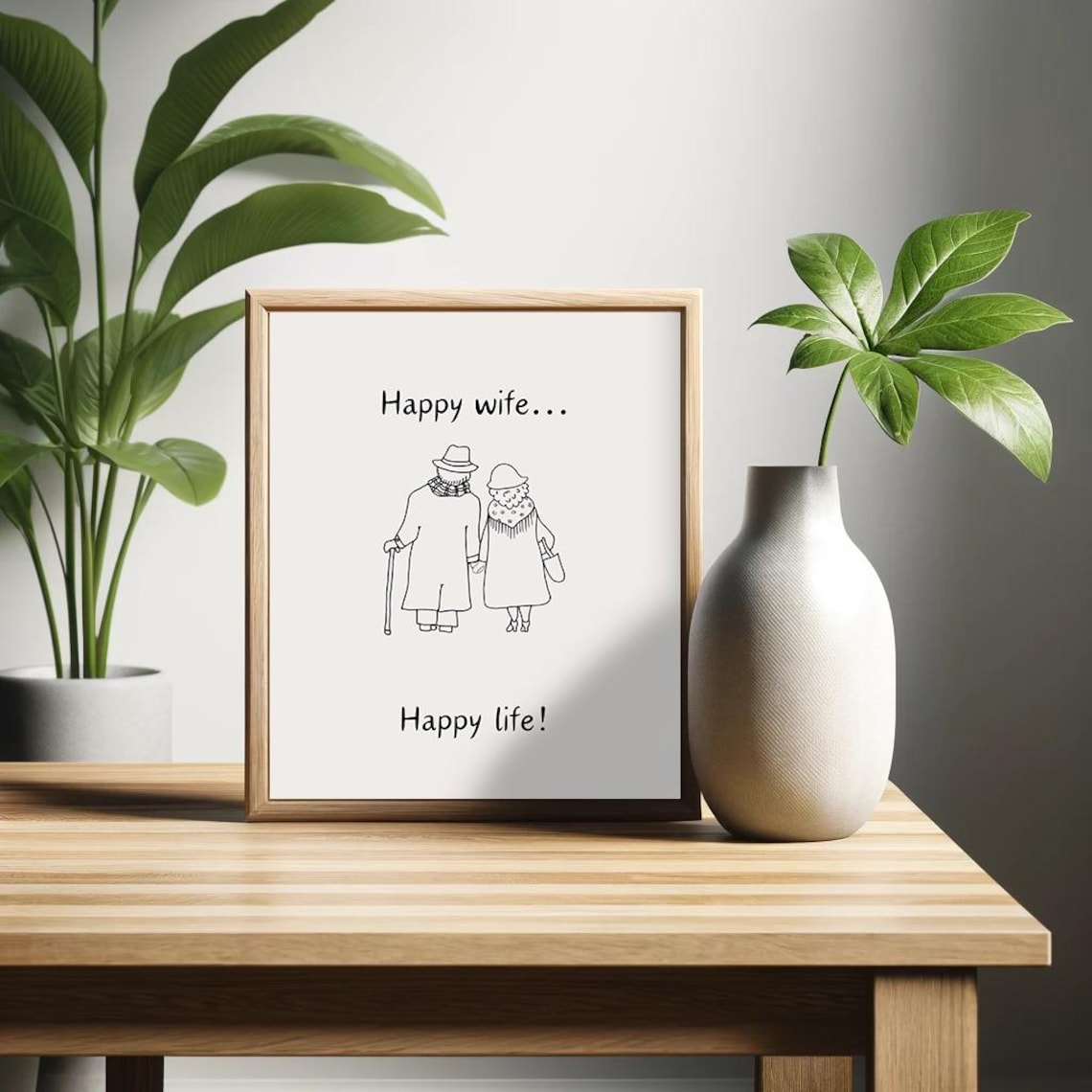 Happy Wife Happy Life Funny Retro Humor Poster