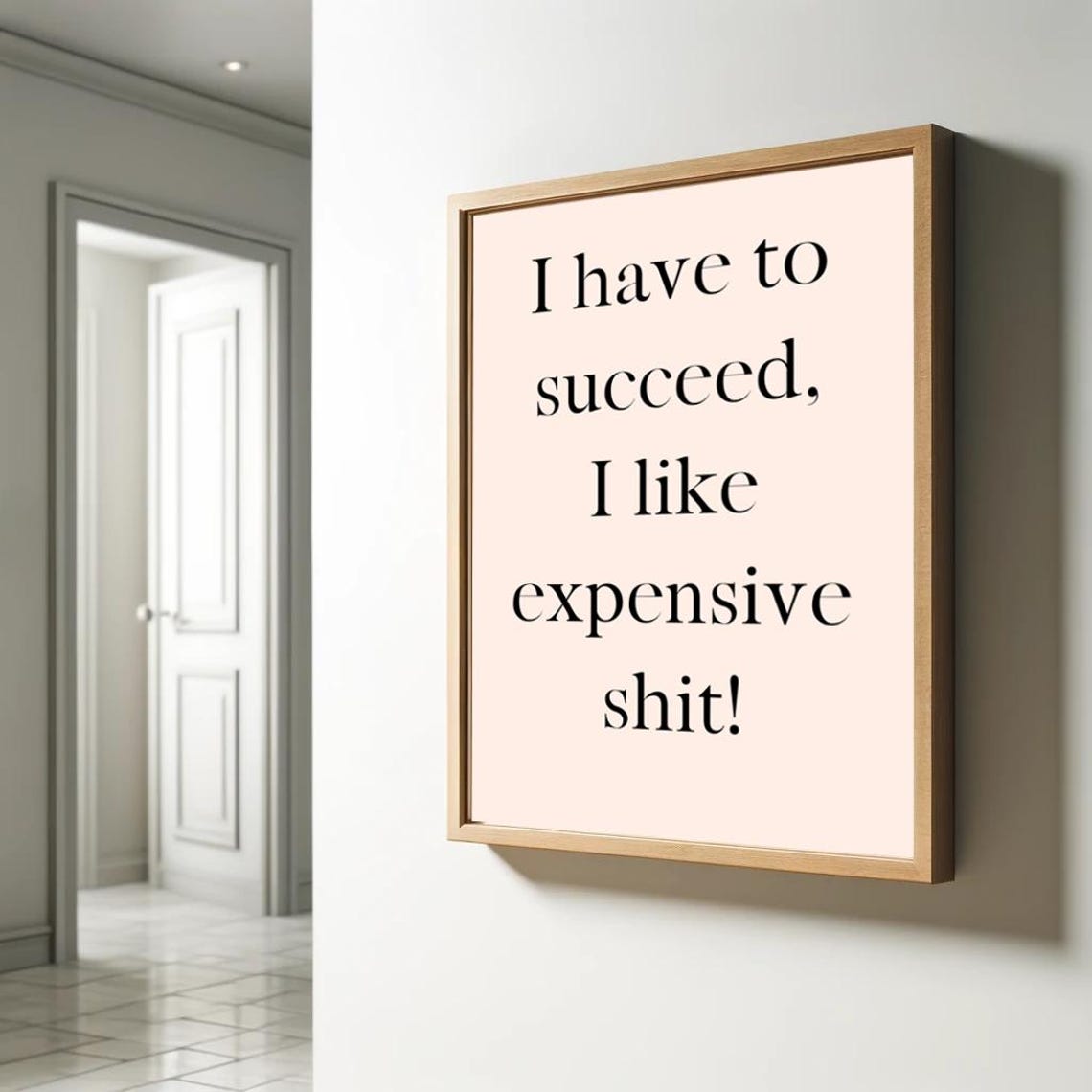 I Have to Succeed I Like Expensive Stuff Funny Pink Sarcastic Poster