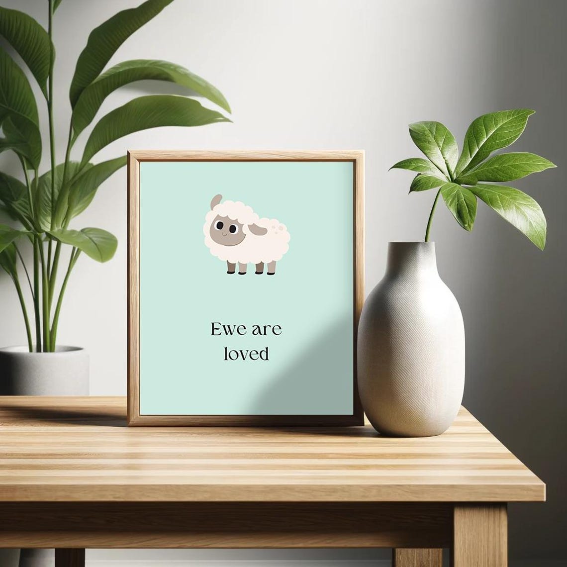Ewe Are Loved Cute Sheep Nursery Affirmation Kids Room Poster